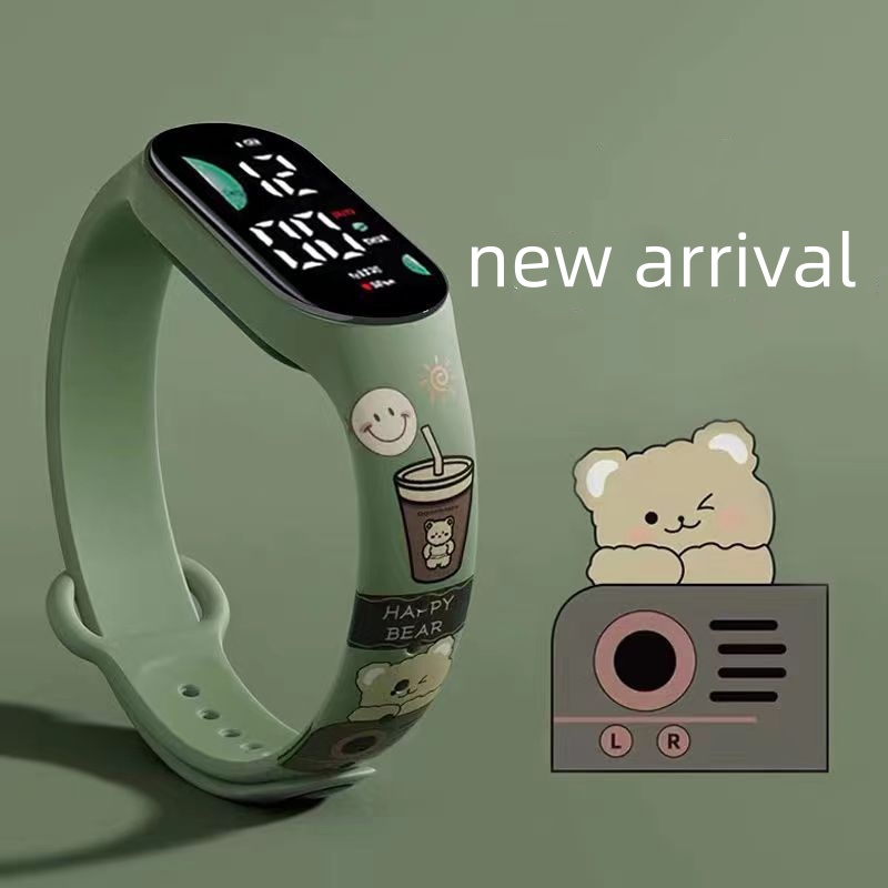 02 LED Oval Sport Kids Digital Watch - obrazek 6